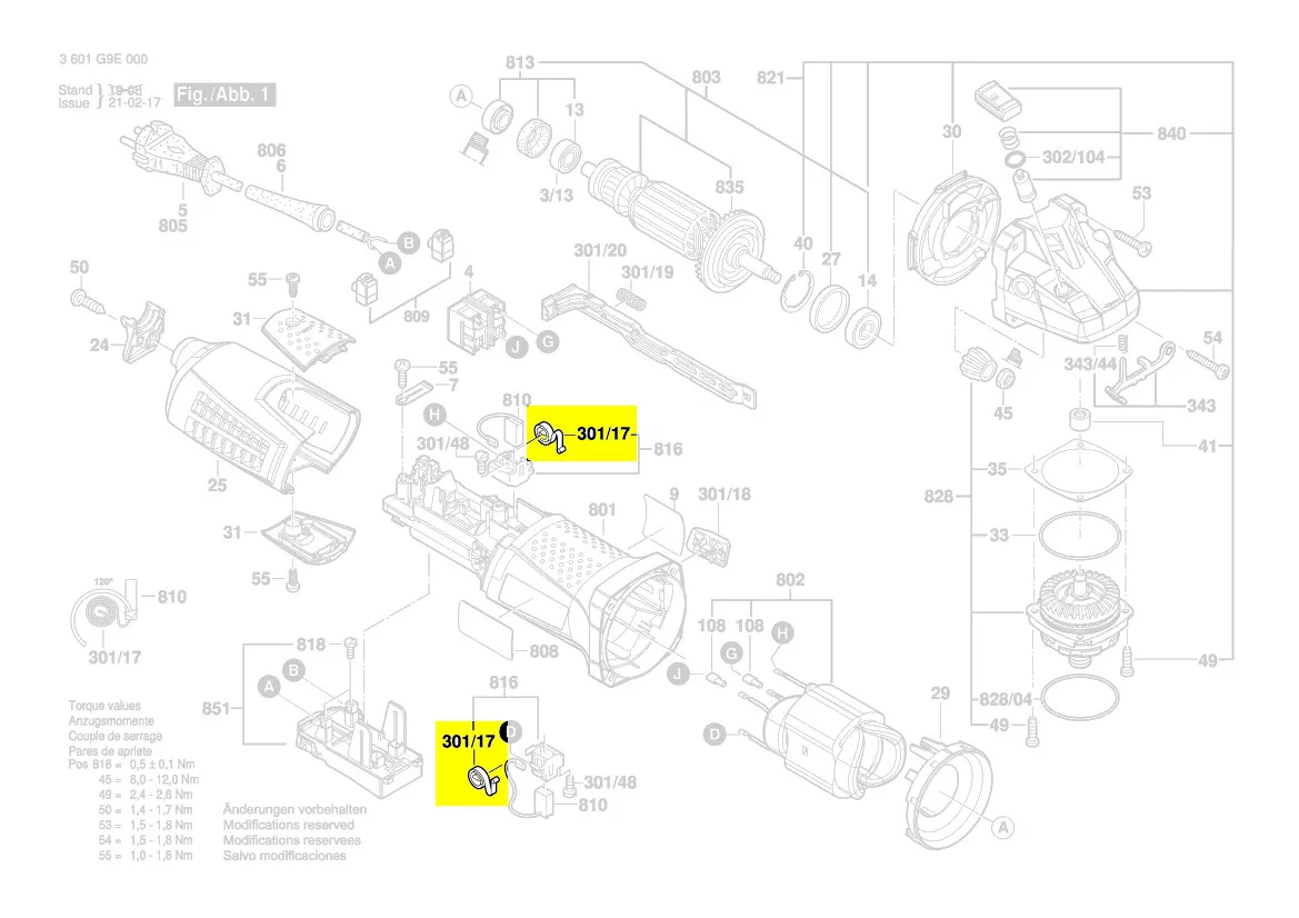 Ressort spirale balai charbon réf. 1 604 652 021 Bosch